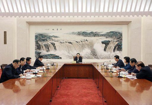 (171028) -- BEIJING, Oct. 28, 2017 (Xinhua) -- Zhang Dejiang, chairman of the National People\
