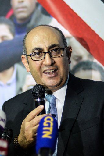 (171106) -- CAIRO, Nov. 6, 2017 (Xinhua) -- Egyptian rights and opposition lawyer Khaled Ali speaks at a press conference in Cairo, Egypt on Nov. 6, 2017. Khaled Ali announced his intention to run for president in the 2018 elections during a press ...