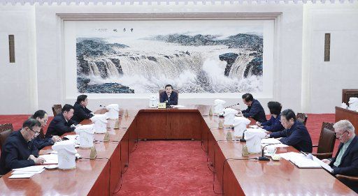 (180122) -- BEIJING, Jan. 22, 2018 (Xinhua) -- Zhang Dejiang (C), chairman of the Standing Committee of China\
