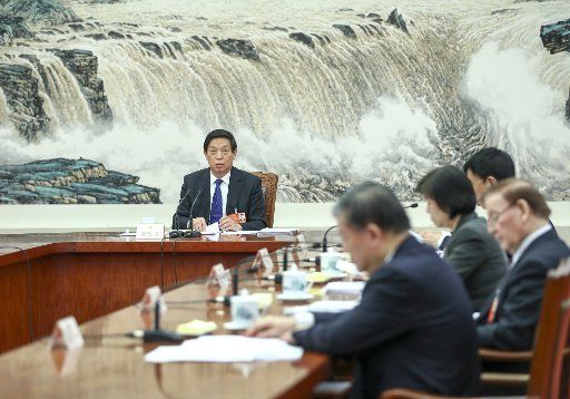 (180315) -- BEIJING, March 15, 2018 (Xinhua) -- Li Zhanshu, executive chairperson of the presidium of the first session of the 13th National People\