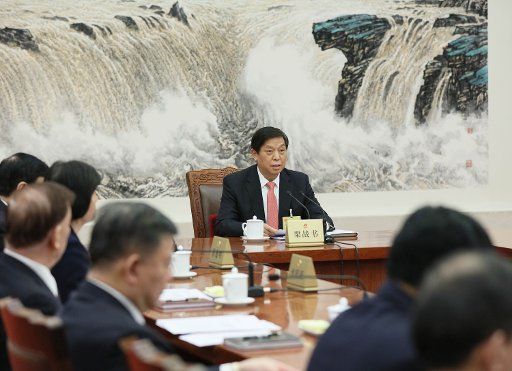 (180426) -- BEIJING, April 26, 2018 (Xinhua) -- Li Zhanshu, chairman of the 13th National People\