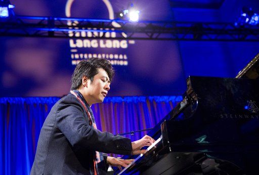 (181011) -- NEW YORK, Oct. 11, 2018 (Xinhua) -- Pianist Lang Lang performs in a benefit gala for music education in the United States and China, in New York Oct. 10, 2018. Lang Lang raised 1.6 million U.S. dollars in the benefit gala during a celebration for the 10th anniversary of the Lang Lang International Music Foundation. (Xinhua\/Wang Ying) (yy)