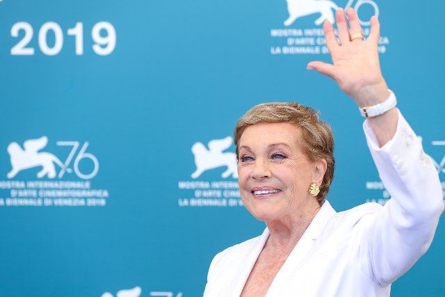 (190903) -- VENICE, Sept. 3, 2019 (Xinhua) -- Julie Andrews poses for photos during a photocall at the 76th Venice Film Festival in Venice, Italy, on Sept. 3, 2019. Internationally beloved as an unforgettable enchanted Mary Poppins (among her many roles), British singer\/actress Julie Andrews was awarded the Golden Lion for Lifetime Achievement here on Monday. (Xinhua\/Zhang Cheng