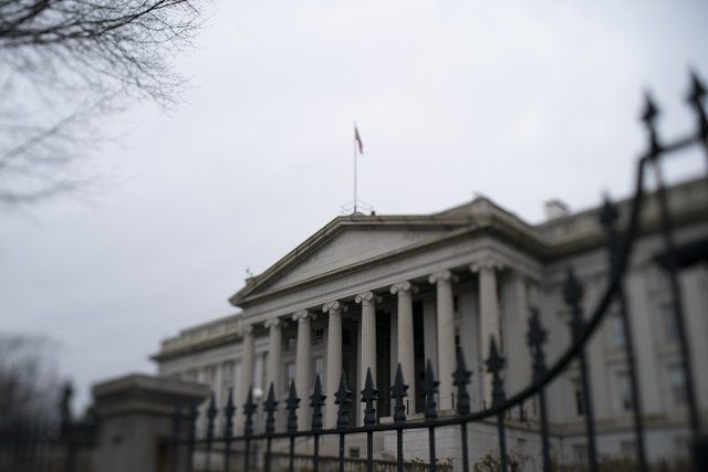 (200312) -- WASHINGTON D.C., March 12, 2020 (Xinhua) -- Photo taken on March 11, 2020 with a tilt-shift lens shows the U.S. Treasury Department in Washington D.C., the United States. The Trump administration is considering postponing the April 15 tax filing deadline for individual taxpayers and small businesses to help mitigate the impact of the COVID-19 outbreak, U.S. Treasury Secretary Steven Mnuchin said Wednesday. (Xinhua\/Liu Jie)