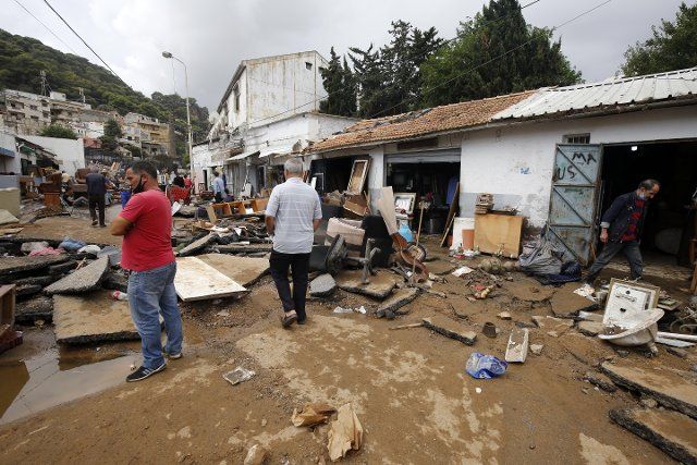(200909) -- ALGIERS, Sept. 9, 2020 (Xinhua) -- Photo taken on Sept. 8, 2020 shows damaged municipal facilities and residential houses in Algiers, Algeria. Algiers witnessed heavy rains on Monday, causing damage to local public transportation and commercial facilities. (Xinhua