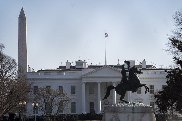 (210312) -- WASHINGTON, D.C., March 12, 2021 (Xinhua) -- Photo taken on March 11, 2021 shows the White House in Washington, D.C., the United States. U.S. President Joe Biden on Thursday signed the 1.9-trillion-U.S.-dollar COVID-19 relief bill into law, after weeks of partisan fighting in the Congress, marking the first legislative victory for Biden since he took office. (Xinhua\/Liu Jie