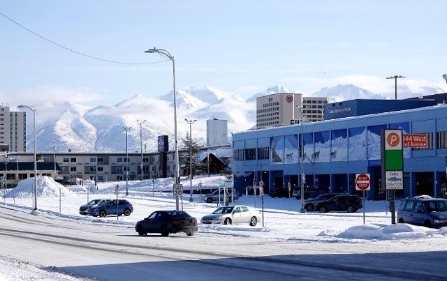 (210318) -- ANCHORAGE, March 18, 2021 (Xinhua) -- Photo taken on March 17, 2021 shows the city view of Anchorage, Alaska, the United States. (Xinhua\/Wu Xiaoling
