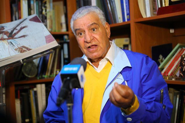 (210402) -- GIZA, April 2, 2021 (Xinhua) -- Egyptian archaeologist Zahi Hawass receives an interview with Xinhua in Giza, Egypt, March 28, 2021. The new archeological discoveries recently announced at Sanxingdui Ruins site in southwest China highlighted the magnificence of the Chinese civilization, renowned Egyptian archeologist Zahi Hawass said in a recent interview with Xinhua. TO GO WITH" Interview: New discoveries at Sanxingdui Ruins highlight magnificence of Chinese civilization, says Egyptian archeologist" (Xinhua\/Sui Xiankai
