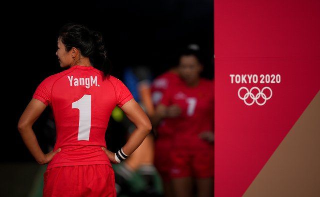 (210729) -- TOKYO, July 29, 2021 (Xinhua) -- Yang Min of China is seen before the rugby sevens women\