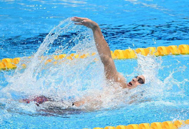 (210730) -- TOKYO, July 30, 2021 (Xinhua) -- Gold medalist Evgeny Rylove of the Russian Olympic Committee (ROC) competes during the men\