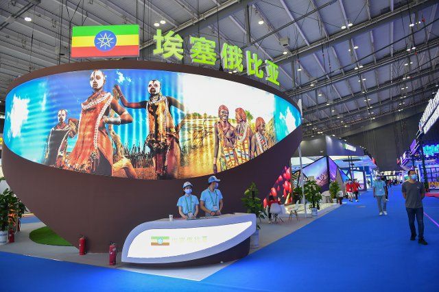 (210929) -- CHANGSHA, Sept. 29, 2021 (Xinhua) -- People visit the second China-Africa Economic and Trade Expo in Changsha, capital of central China\