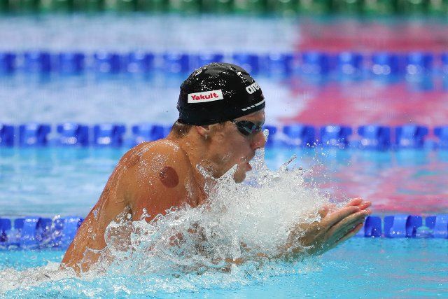 (220626) -- BUDAPEST, June 26, 2022 (Xinhua) -- Nicolo Martinenghi of Italy competes during the men\