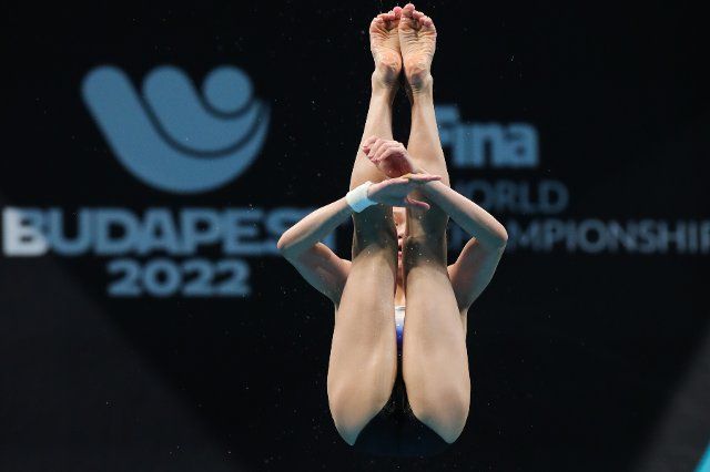 (220626) -- BUDAPEST, June 26, 2022 (Xinhua) -- Quan Hongchan of China competes during the Women\