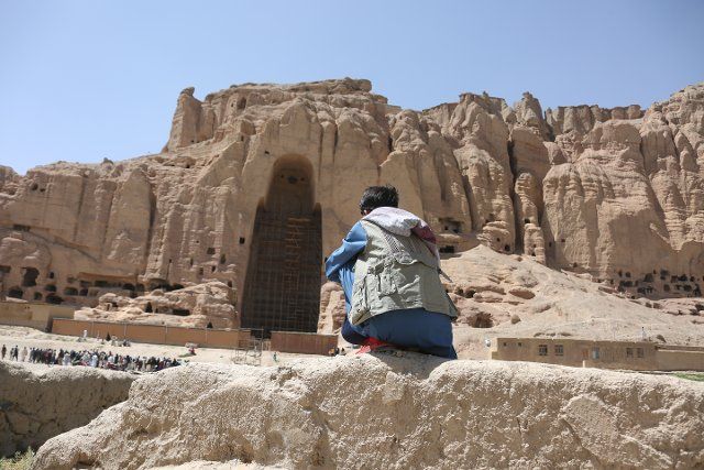(220812) -- BAMYAN, Aug. 12, 2022 (Xinhua) -- Photo taken on July 10, 2022 shows the site of a giant Buddha statue in Bamyan province, Afghanistan. TO GO WITH "Feature: Chinese scholars help protect cultural heritage in Afghanistan" (Photo by Saifurahman Safi\/Xinhua