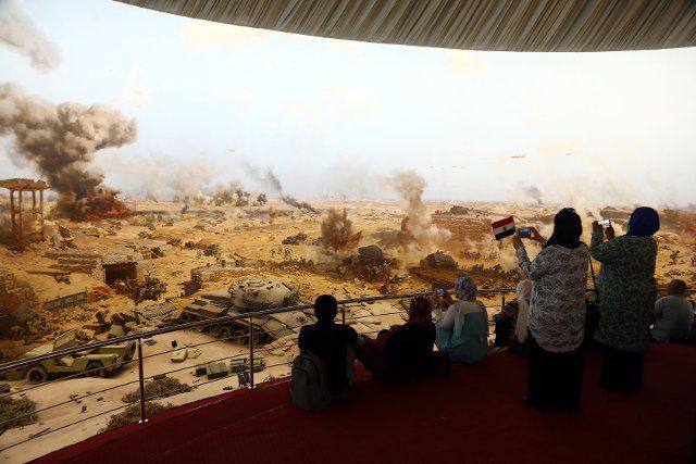 (221006) -- CAIRO, Oct. 6, 2022 (Xinhua) -- People visit the 6th of October War Panorama museum on the occasion of the 49th anniversary of the October War, also known as the 1973 Arab-Israeli War, in Cairo, Egypt, on Oct. 6, 2022. (Xinhua\/Ahmed Gomaa