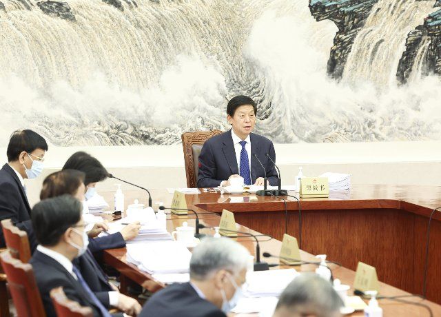 (221013) -- BEIJING, Oct. 13, 2022 (Xinhua) -- Li Zhanshu, chairman of the National People\