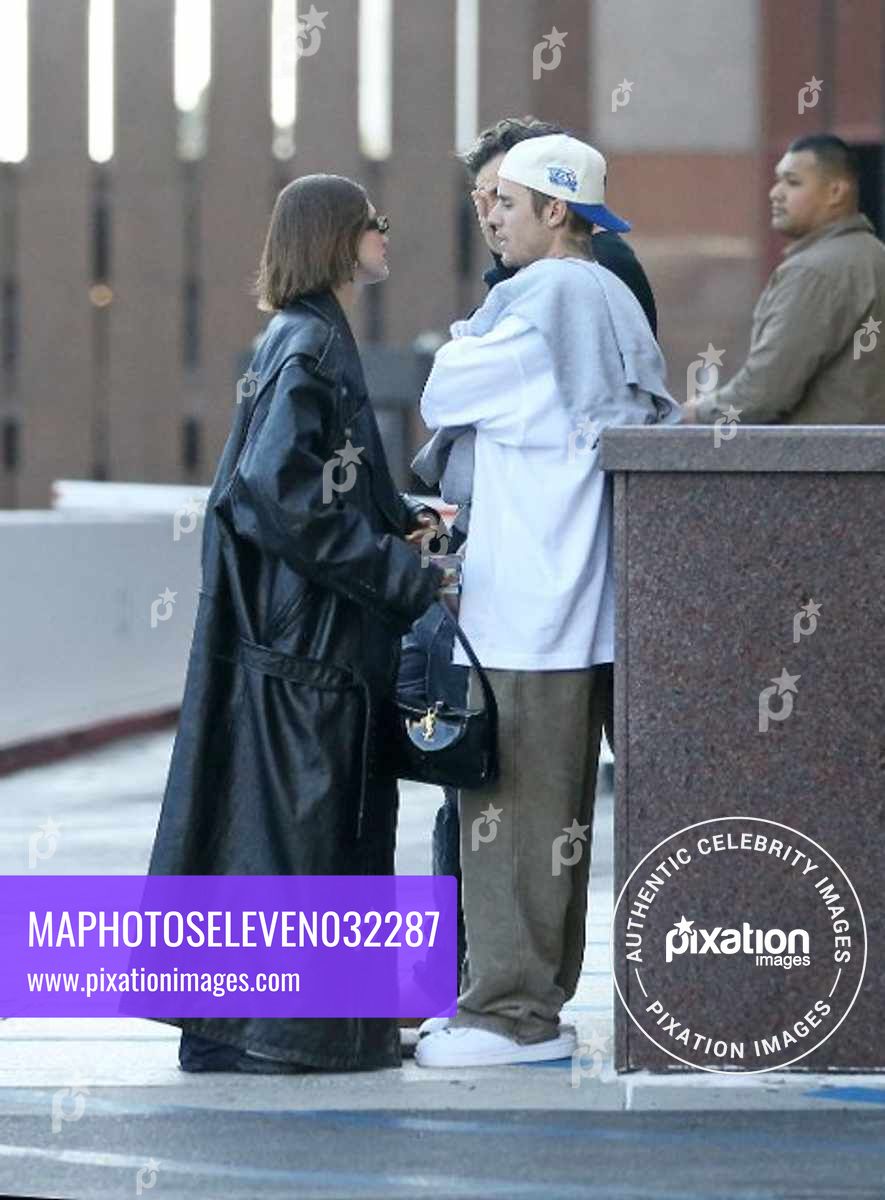 Justin Bieber, Hailey Bieber and Lori Harvey are seen leaving lunch after a double date