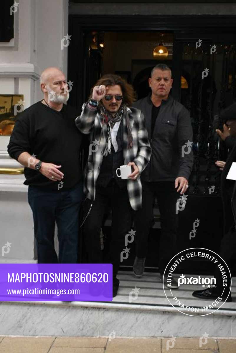 Johnny Depp seen leaving his hotel in Birmingham ahead of his gig tonight
