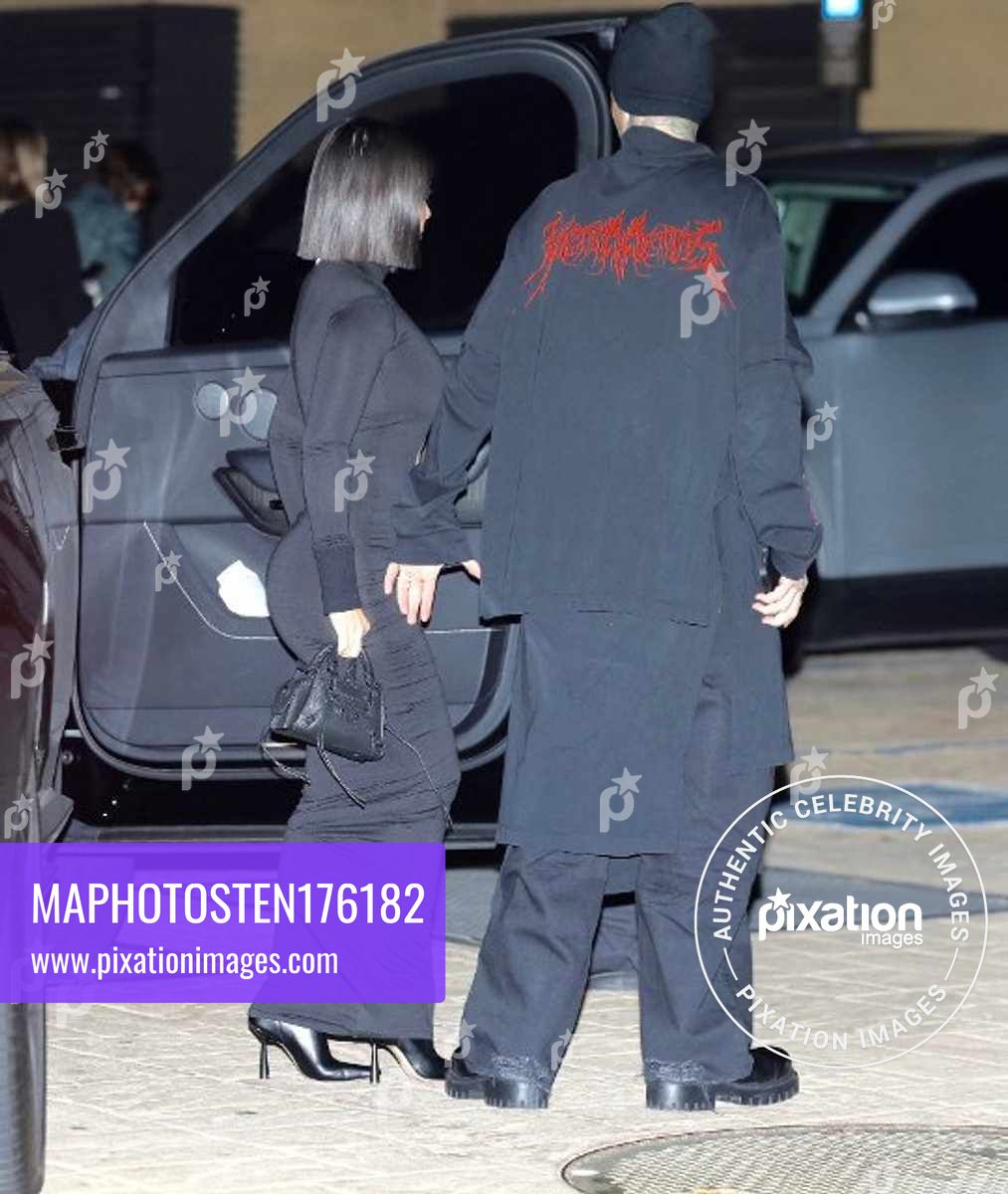 Kourtney Kardashian and Travis Barker are seen arriving at Nobu Malibu