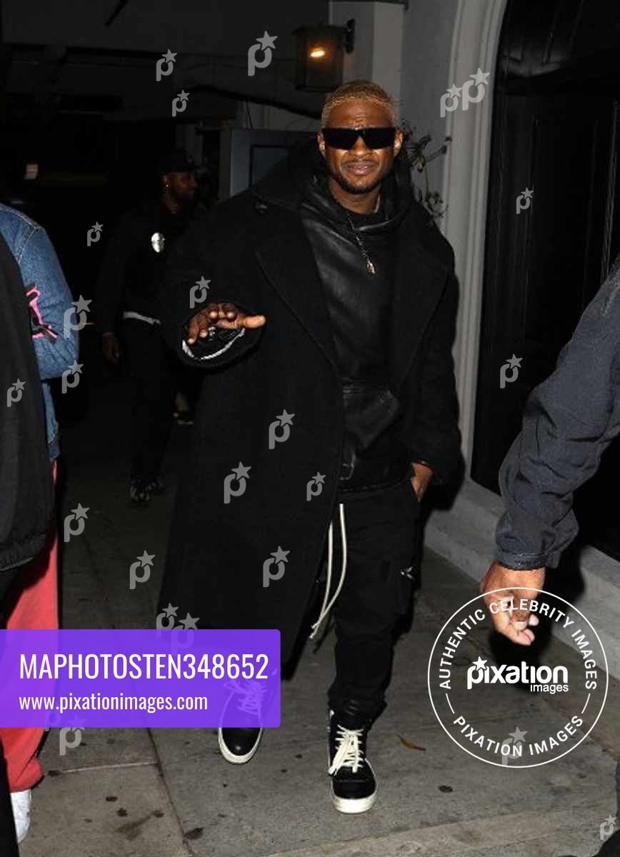Usher was seen leaving dinner at Craigs in West Hollywood