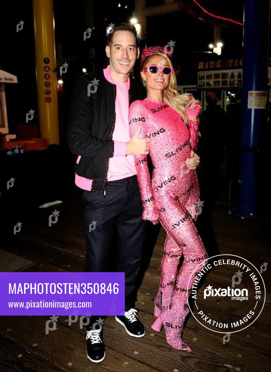 Paris Hilton celebrates her one year Anniversary "Sliving" it up again throwing a party at the Santa Monica Pier