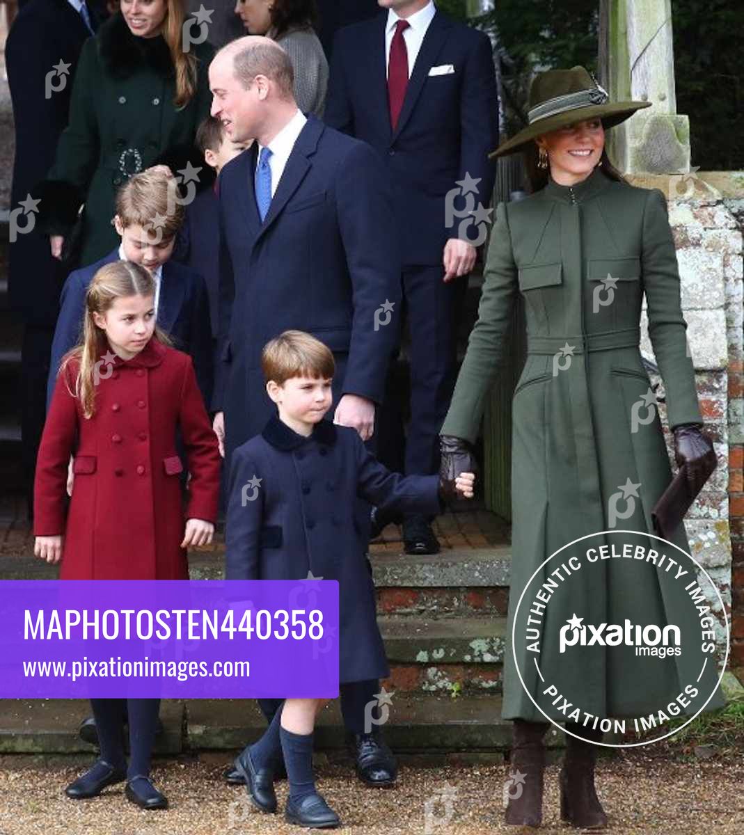 The Royal Family attend Church at Christmas - Princess Charlotte, Prince William, Prince of Wales, Prince George and Prince Louis