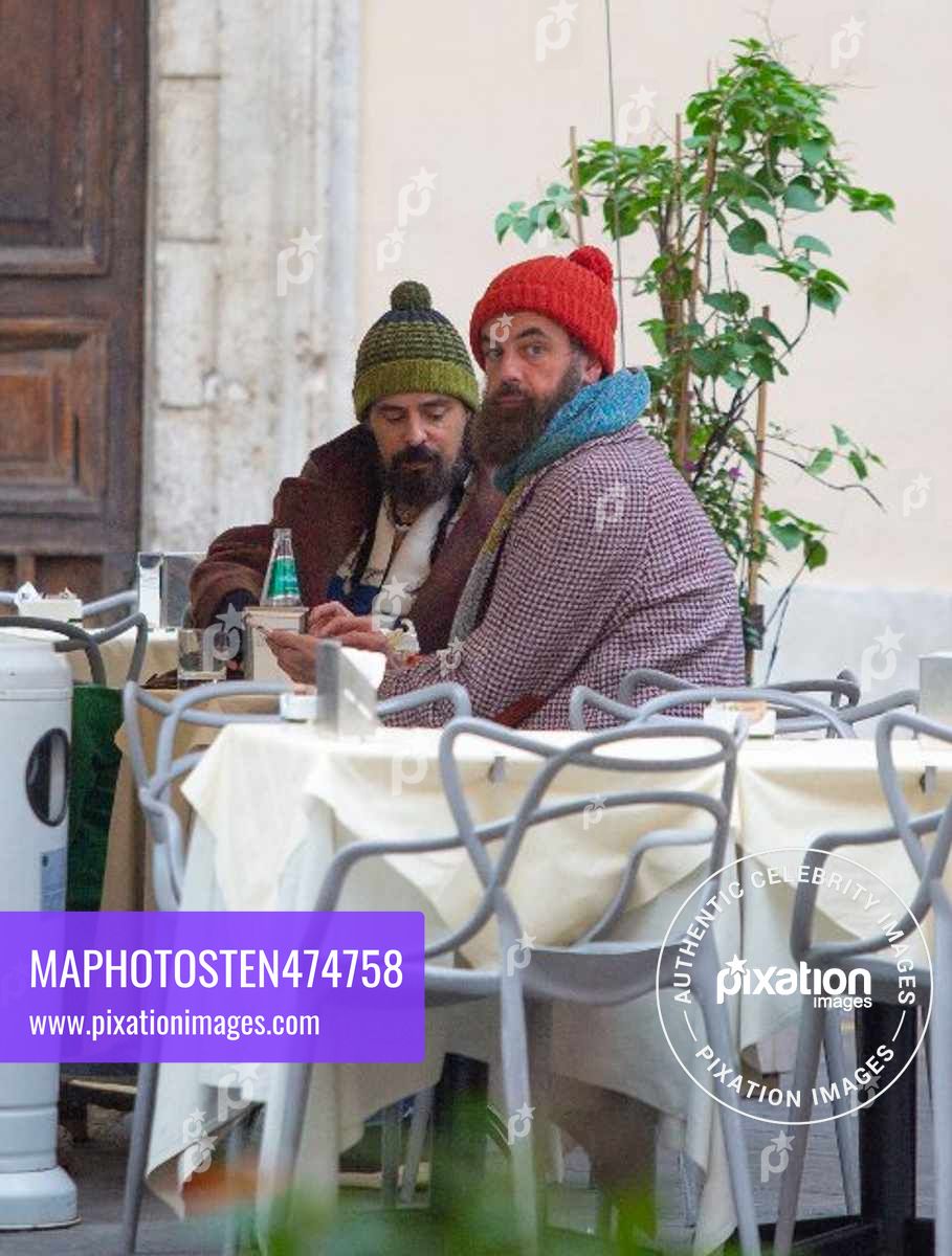 Italian Fashion designer Alessandro Michele (Gucci) spotted getting a drink with boyfriend Giovanni Attili in Rome