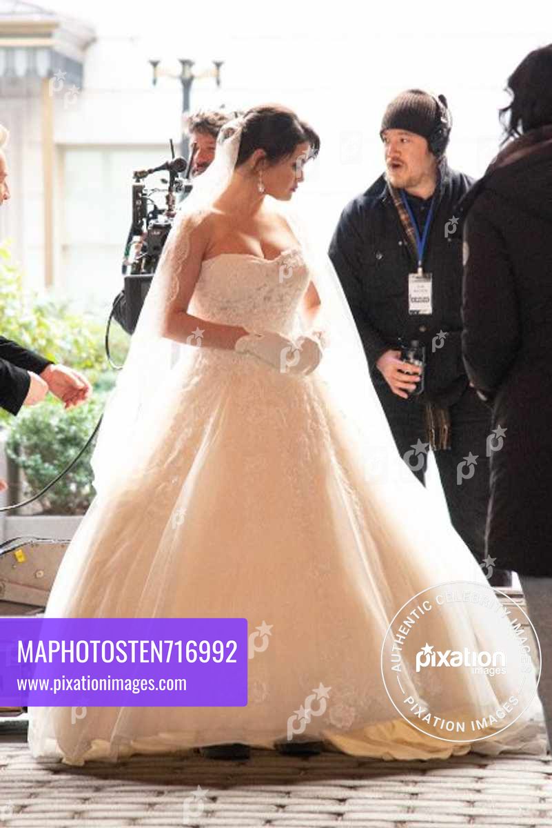 Selena Gomez Films Scene In Wedding Dress On "Only Murders In The Building" Set