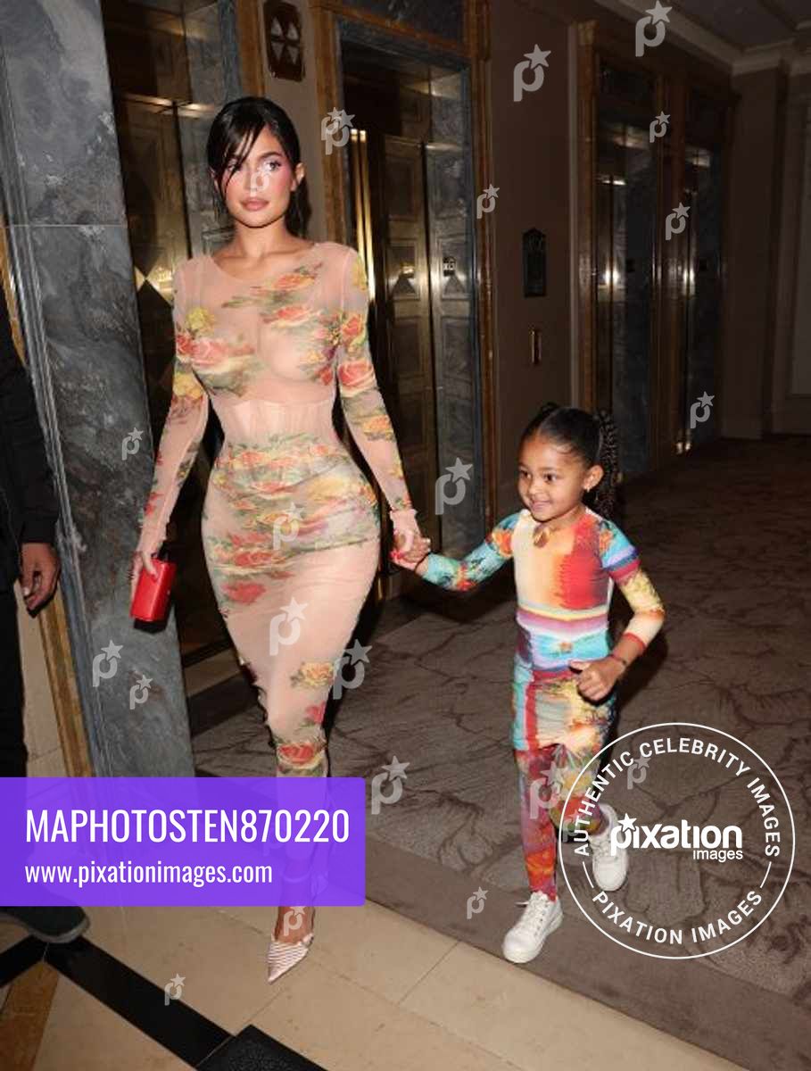 Kylie Jenner and daughter Stormi dressed in matching Jean Paul Gaultier outfits while heading to dinner in NYC