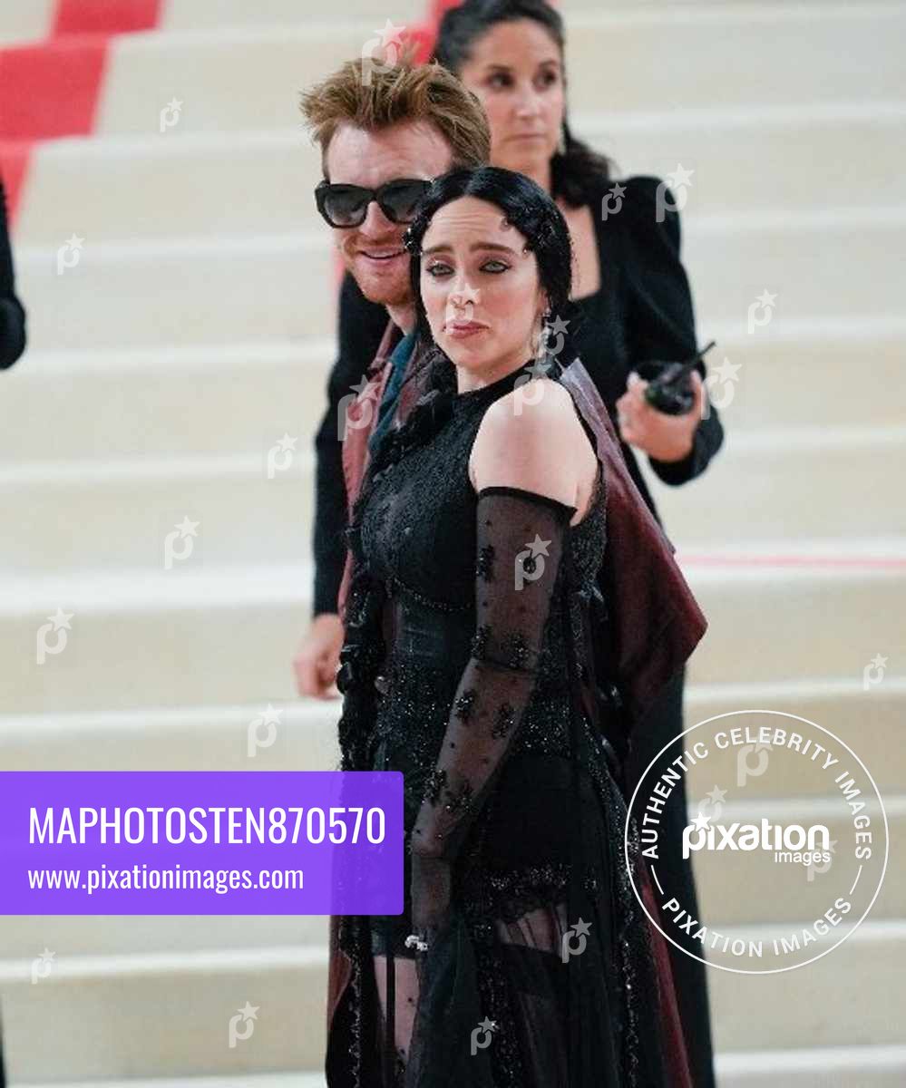 Kim Petras, Florence Pugh, Bille Eilish, Finneas arrive at The 2023 Met Gala Celebrating "Karl Lagerfeld: A Line Of Beauty" on May 1, 2023 in New York City