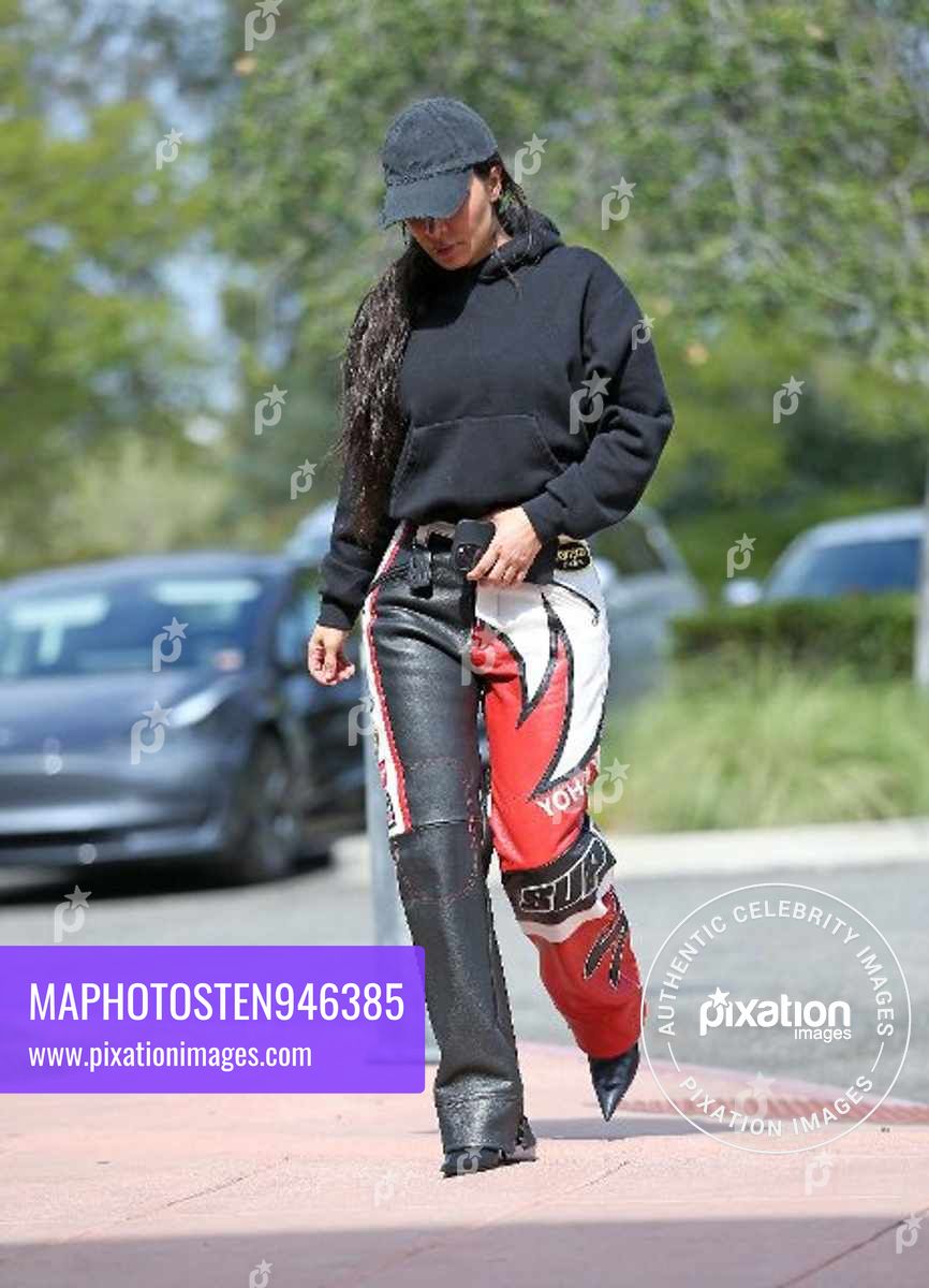 Kim Kardashian is seen arriving at her kids basketball game