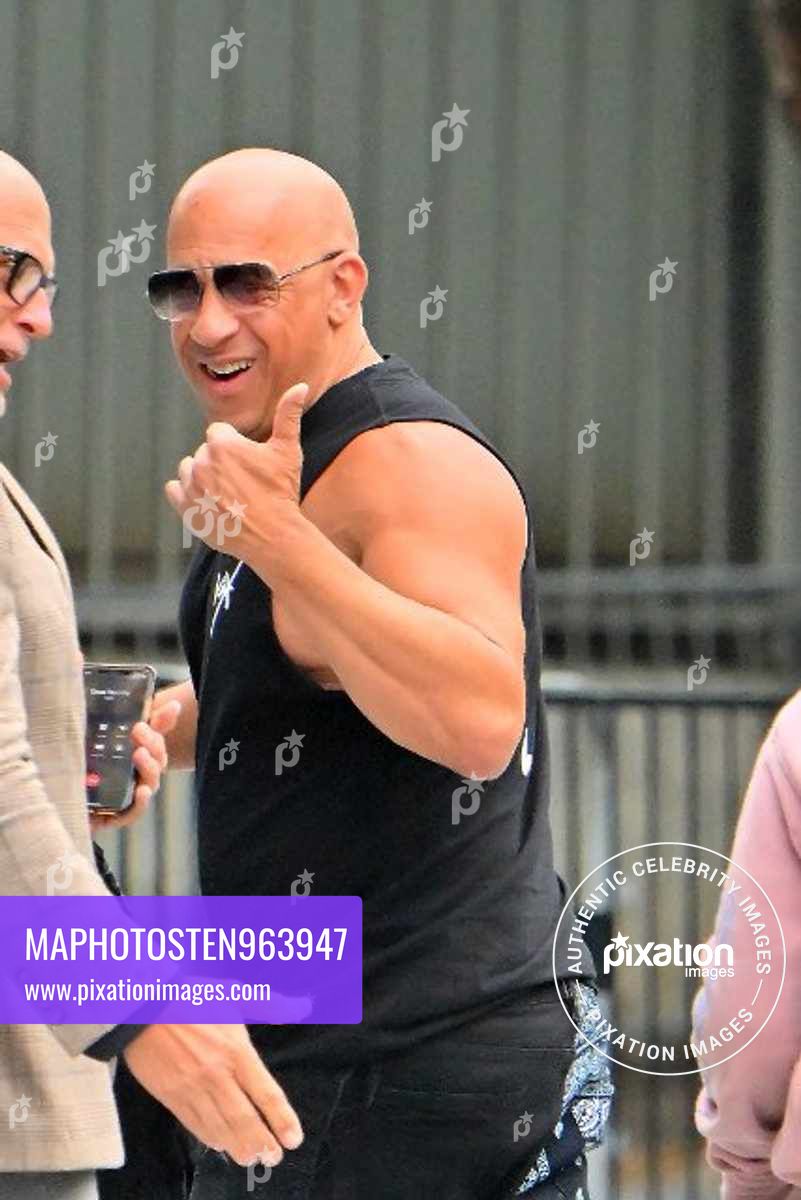 Vin Diesel arrives at the laker's game in Los Angeles